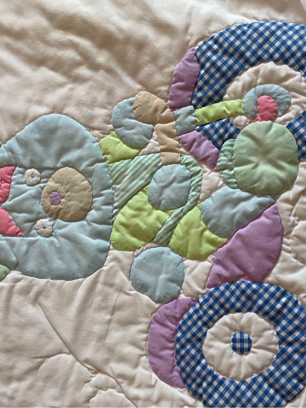 Nursery Quilted Crib Blanket & Pillow Set , Mint and Blue - Picture 9 of 10